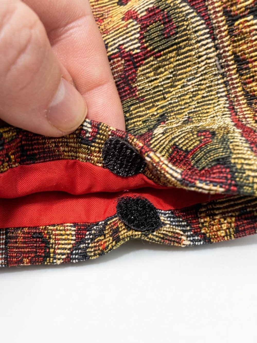 Fringed Tapestry Crossbody Bag in Gold and Brown - Picture 5 of 5